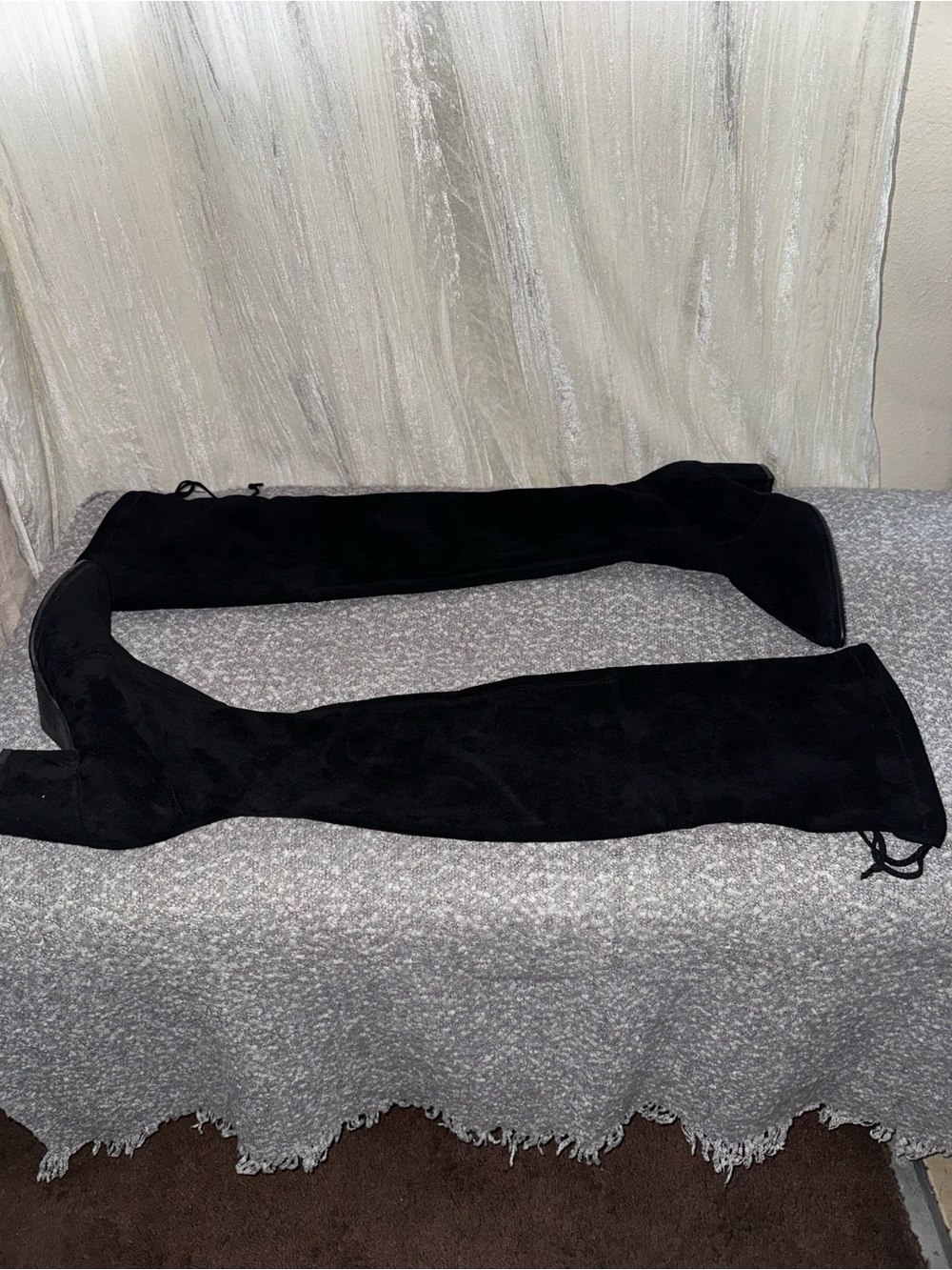 Stuart Weitzman Black Over-the-Knee Suede Boots